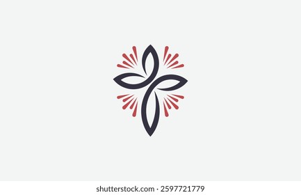 Creative Flower Cross Logo design