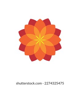 Creative flower design in orange and yellow tones, beautiful flower vector illustration.