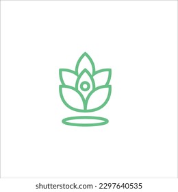 Creative Flower Green Lotus Logo