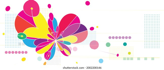 creative flower illustration in color white background like beautiful fireworks