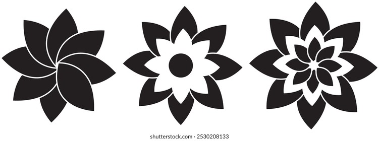 Creative flower inspiration design template. Vector foral pattern buttons icon collection. Design Elements