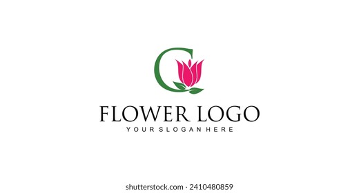 Diseño de logotipo de flor creativa con letra combinada del logotipo A a Z|rose| vector premium