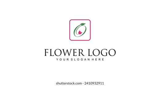 Creative flower logo design with combination letter from A to Z|rose logo| premium vector