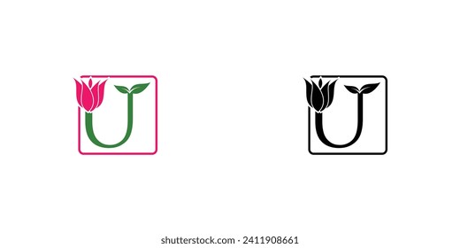 Creative flower logo design with combination letter from A to Z|rose logo| premium vector
