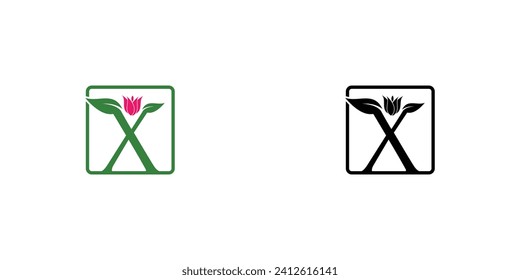 Creative flower logo design with combination letter from A to Z|rose logo| premium vector