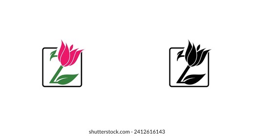 Creative flower logo design with combination letter from A to Z|rose logo| premium vector