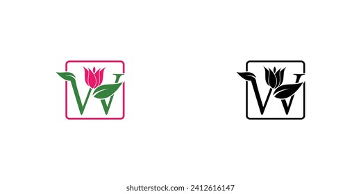 Diseño de logotipo de flor creativa con letra combinada del logotipo A a Z|rose| vector premium