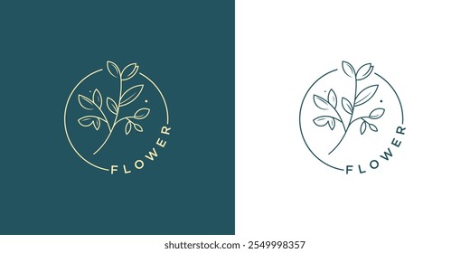 Creative flower logo design with unique premium vector