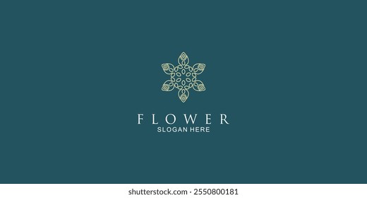 Kreatives Blumen-Logo-Design mit einzigartigem Konzept Premium Vektor