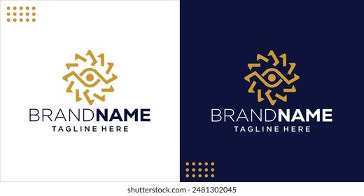 Creative Flower Logo with an Eye in the Middle, Design Inspiration, Design Illustration, Vector