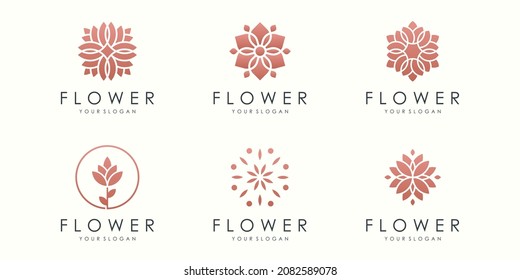 Creative flower logo and icon set. design template vector.