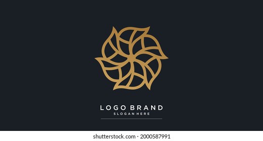 Creative flower logo with modern concept Premium Vector 