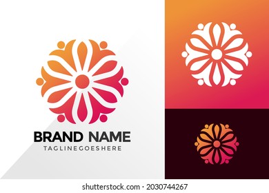 Diseño del logotipo de amor creativo para flores, diseño de logotipos abstractos para plantillas