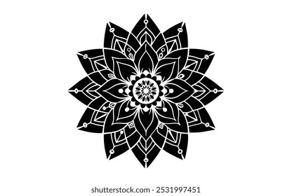 Creative Flower Mandala Background Design or Line art illustration