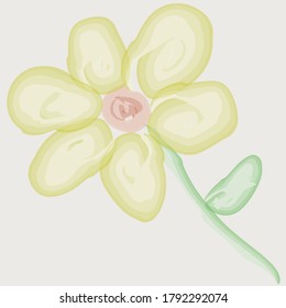 Creative flower minimalist hand painted illustration for wall decoration, postcard or brochure design. Vector EPS10.