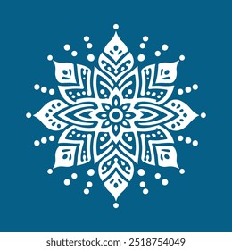 Creative flower ornament white mandala design on colorful background