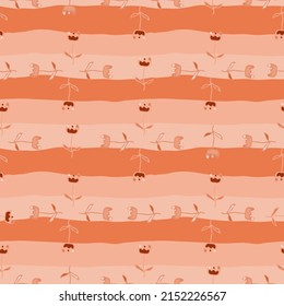 Patrón creativo sin fisuras de flores. Papel mural floral inusual. Esbozo botánico de plantas de campo. Textura floreciente. Impresión Ditsy. Diseño para tela, impresión textil, envoltura, cubierta. Ilustración del vector