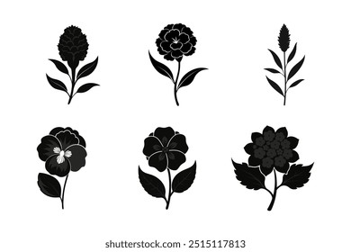 Projetos de vetor de silhueta de flor criativa para todos os tipos de projetos. De logotipos a convites, esses vetores florais adicionam elegância e estilo.