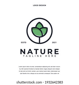 Creative flower tree icon logo design vector illustration. nature tree leaf logo design color editable