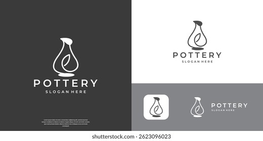 Creative Flower vases logo design inspiration.
