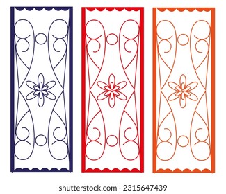 Creative flower vector illustration door, entrance realistic doorway isolated . Art design white doors template. Abstract concept graphic house element