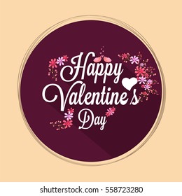 Creative flowers decorated greeting card for Valentine's Day Celebration.