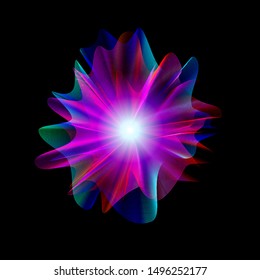 Creative Fluid Background with 3D Gradient Abstract Musical Waves. Conceptual Artistic Template with Elements and Symbols for Banners, Cards, Posters, Magazine. Eps10 Vector Illustration Art Design.