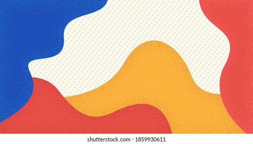 Creative fluid background in memphis style. Vector illustration colorful spotty pattern with blobs and dots.