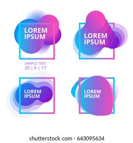 Creative fluid colorful shape set. Abstract Design template