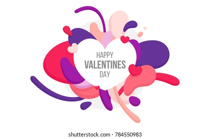 Creative Fluid Colorful Style Happy Valentines Day Card