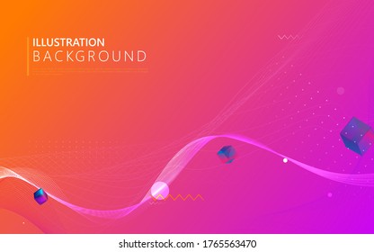 Creative Fluid Colors Geometric Background. Minimalistic Hipster Colored Design. Line and Halftone. Vector Illustration