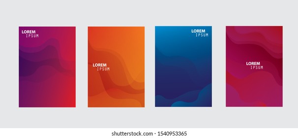 Creative fluid covers set. Colorful geometric abstract background. Fluid shapes composition. Abstract liquid shape. Dynamic shapes composition. Vector illustration