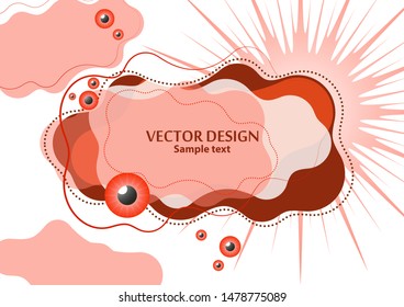 Creative fluid style, dynamic shapes on a white background, sun, rays, pupil of the eye. Poster, poster, flyer. Vector illustration for your design.