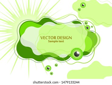 Creative fluid style, dynamic shapes on a white background, sun, rays, pupil of the eye. Poster, poster, flyer. Vector illustration for your design.