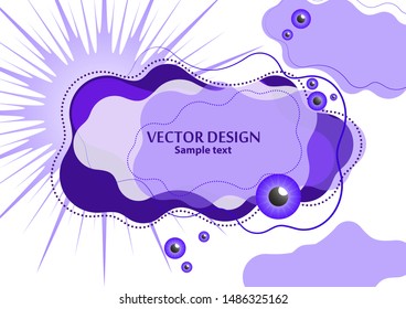 Creative fluid style, dynamic shapes on a white background, sun, rays, pupil of the eye. Poster, flyer. Vector illustration for your design.