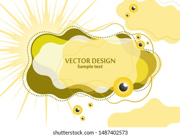 Creative fluid style, dynamic shapes on a white background, sun, rays, pupil of the eye. Poster, poster, flyer. Vector illustration for your design.