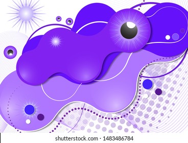 Creative fluid style, flowing dynamic shapes on a white background, sun, rays, pupil of the eye. Poster, banner, flyer, cover, print, promotion, greeting, advertising. Vector illustration for your