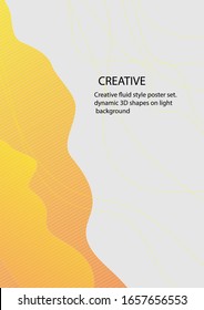 Creative fluid style poster on light yellow background, banner, cover, print, promotion, sale, greeting, ad, web, page, header, landing,