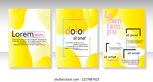 Creative fluid style poster set. dynamic  shapes on light background. ideal for party, banner, cover, print, promotion, greeting, ad, web, page, header, landing, social media. vector illustration