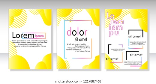 Creative fluid style poster set. dynamic  shapes on light background. ideal for party, banner, cover, print, promotion, greeting, ad, web, page, header, landing, social media. vector illustration