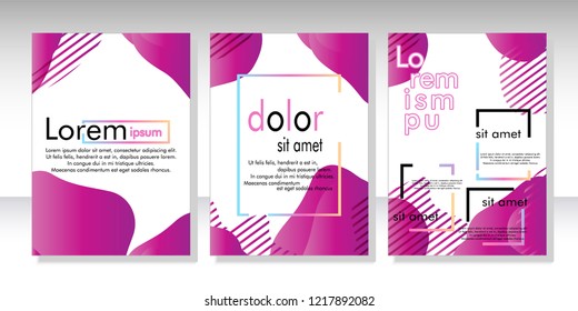 Juego de póster de estilo fluido creativo. formas dinámicas sobre fondo claro. ideal para fiesta, banner, portada, impresión, promoción, saludo, anuncio, web, página, encabezado, aterrizaje, medios sociales. ilustración vectorial