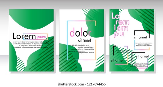 Creative fluid style poster set. dynamic  shapes on light background. ideal for party, banner, cover, print, promotion, greeting, ad, web, page, header, landing, social media. vector illustration