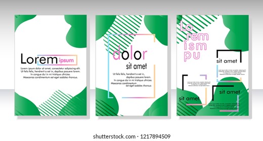 Creative fluid style poster set. dynamic  shapes on light background. ideal for party, banner, cover, print, promotion, greeting, ad, web, page, header, landing, social media. vector illustration