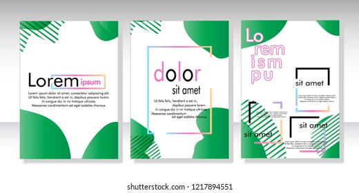 Creative fluid style poster set. dynamic  shapes on light background. ideal for party, banner, cover, print, promotion, greeting, ad, web, page, header, landing, social media. vector illustration