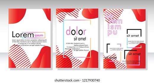 Creative fluid style poster set. dynamic  shapes on light background. ideal for party, banner, cover, print, promotion, greeting, ad, web, page, header, landing, social media. vector illustration