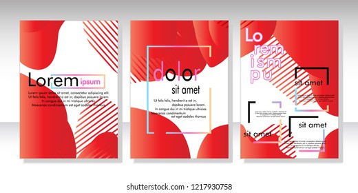 Creative fluid style poster set. dynamic  shapes on light background. ideal for party, banner, cover, print, promotion, greeting, ad, web, page, header, landing, social media. vector illustration