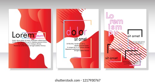 Creative fluid style poster set. dynamic  shapes on light background. ideal for party, banner, cover, print, promotion, greeting, ad, web, page, header, landing, social media. vector illustration