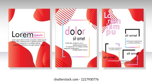 Creative fluid style poster set. dynamic  shapes on light background. ideal for party, banner, cover, print, promotion, greeting, ad, web, page, header, landing, social media. vector illustration