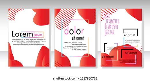 Creative fluid style poster set. dynamic  shapes on light background. ideal for party, banner, cover, print, promotion, greeting, ad, web, page, header, landing, social media. vector illustration