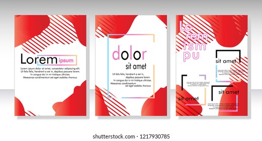 Creative fluid style poster set. dynamic  shapes on light background. ideal for party, banner, cover, print, promotion, greeting, ad, web, page, header, landing, social media. vector illustration